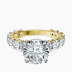 18kt Yellow Gold Giselle Side Emerald Lab Diamond Ring front image
