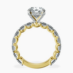18kt Yellow Gold Giselle Side Emerald Lab Diamond Ring side right image one