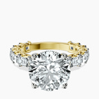 18kt Yellow Gold Giselle Side Emerald Lab Diamond Ring front image