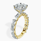 18kt Yellow Gold Giselle Side Emerald Lab Diamond Ring standing product image one