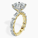 14kt Yellow Gold Giselle Side Emerald Lab Diamond Ring standing product image one