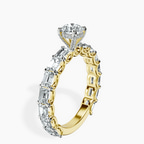 14kt Yellow Gold Giselle Side Emerald Lab Diamond Ring standing product image one
