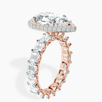 2.59 ct. pear Amaryllis Side Emerald Lab Diamond Ring in 14kt rose gold standing product image one