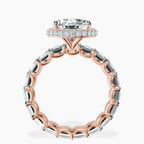 2.59 ct. pear Amaryllis Side Emerald Lab Diamond Ring in 14kt rose gold side right image one