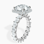 2.91 ct. asscher Amaryllis Side Emerald Lab Diamond Ring in 18kt white gold standing product image one