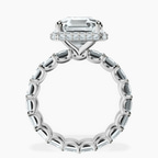 2.91 ct. asscher Amaryllis Side Emerald Lab Diamond Ring in 18kt white gold side right image one