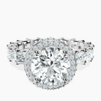 10kt White Gold Amaryllis Side Emerald Lab Diamond Ring front image