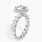 1.41 ct. round Amaryllis Side Emerald Lab Diamond Ring in platinum standing product image one