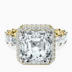 9ct Yellow Gold Amaryllis Side Emerald Lab Diamond Ring front image
