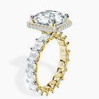 9ct Yellow Gold Amaryllis Side Emerald Lab Diamond Ring standing product image one