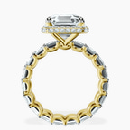 9ct Yellow Gold Amaryllis Side Emerald Lab Diamond Ring side right image one