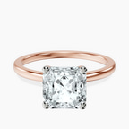 18kt Rose Gold Four Prong Solitaire 1.5mm Lab Diamond Ring front image