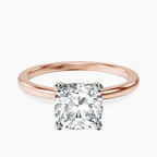 9ct Rose Gold Four Prong Solitaire 1.5mm Lab Diamond Ring front image