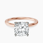 18kt Rose Gold Four Prong Solitaire 1.5mm Lab Diamond Ring front image