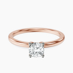 18kt Rose Gold Four Prong Solitaire 1.5mm Lab Diamond Ring front image