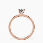 18kt Rose Gold Four Prong Solitaire 1.5mm Lab Diamond Ring side right image one