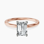10kt Rose Gold Four Prong Solitaire 1.5mm Lab Diamond Ring front image