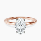 14kt Rose Gold Four Prong Solitaire 1.5mm Lab Diamond Ring front image