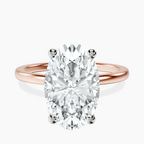18kt Rose Gold Four Prong Solitaire 1.5mm Lab Diamond Ring front image