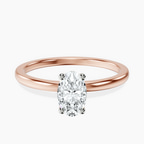 14kt Rose Gold Four Prong Solitaire 1.5mm Lab Diamond Ring front image