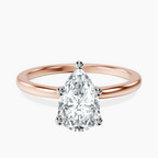 14kt Rose Gold Four Prong Solitaire 1.5mm Lab Diamond Ring front image