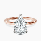 14ct Rose Gold Four Prong Solitaire 1.5mm Lab Diamond Ring front image