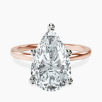 14kt Rose Gold Four Prong Solitaire 1.5mm Lab Diamond Ring front image