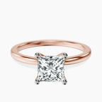 10kt Rose Gold Four Prong Solitaire 1.5mm Lab Diamond Ring front image