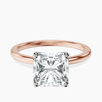 14kt Rose Gold Four Prong Solitaire 1.5mm Lab Diamond Ring front image