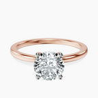 18kt Rose Gold Four Prong Solitaire 1.5mm Lab Diamond Ring front image