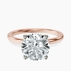 18kt Rose Gold Four Prong Solitaire 1.5mm Lab Diamond Ring front image