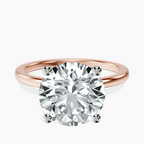 18kt Rose Gold Four Prong Solitaire 1.5mm Lab Diamond Ring front image