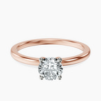 10kt Rose Gold Four Prong Solitaire 1.5mm Lab Diamond Ring front image