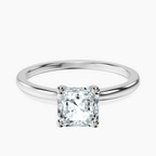 18kt White Gold Four Prong Solitaire 1.5mm Lab Diamond Ring front image