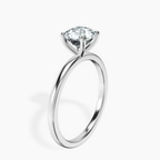 18kt White Gold Four Prong Solitaire 1.5mm Lab Diamond Ring standing product image one