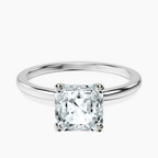 Platinum Four Prong Solitaire 1.5mm Lab Diamond Ring front image
