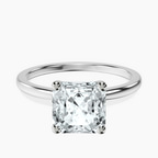 18kt White Gold Four Prong Solitaire 1.5mm Lab Diamond Ring front image