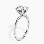 18kt White Gold Four Prong Solitaire 1.5mm Lab Diamond Ring standing product image one