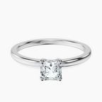 18kt White Gold Four Prong Solitaire 1.5mm Lab Diamond Ring front image