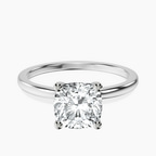 9ct White Gold Four Prong Solitaire 1.5mm Lab Diamond Ring front image