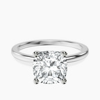 Platinum Four Prong Solitaire 1.5mm Lab Diamond Ring front image