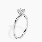 18kt White Gold Four Prong Solitaire 1.5mm Lab Diamond Ring standing product image one