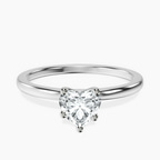 10kt White Gold Four Prong Solitaire 1.5mm Lab Diamond Ring front image