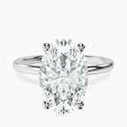 14kt White Gold Four Prong Solitaire 1.5mm Lab Diamond Ring front image