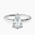 Platinum Four Prong Solitaire 1.5mm Lab Diamond Ring front image