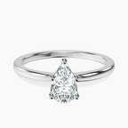 10kt White Gold Four Prong Solitaire 1.5mm Lab Diamond Ring front image