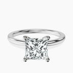 Platinum Four Prong Solitaire 1.5mm Lab Diamond Ring front image