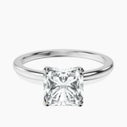 9ct White Gold Four Prong Solitaire 1.5mm Lab Diamond Ring front image