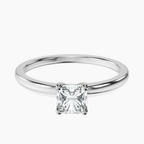10kt White Gold Four Prong Solitaire 1.5mm Lab Diamond Ring front image