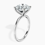 18kt White Gold Four Prong Solitaire 1.5mm Lab Diamond Ring standing product image one